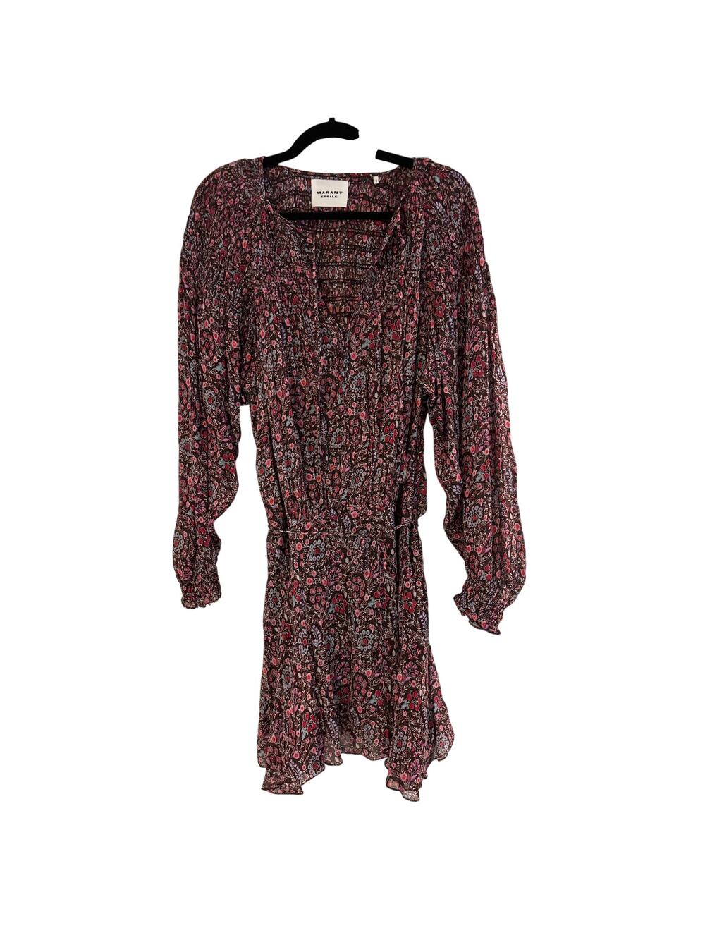 Isabel Marant Etoile Noanne Floral Dress FR 40 US M Boho Long Sleeve
